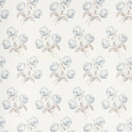 Colefax and Fowler W7028-01 Belmont Bowood Blue/Grey - tapeta z sizalu w róże