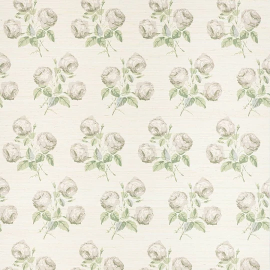 Colefax and Fowler W7028-02 Belmont Bowood Silver Leaf - tapeta z sizalu w róże