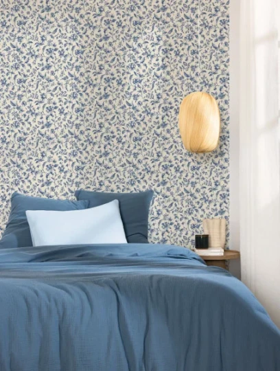 Caselio 107506110 Blue Shades Pastelia Bleu porcelaine - tapeta w kwiaty