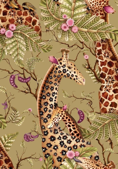 Cole&Son 129/3013 Ardmore Baobab Royal Giraffe Safari - tapeta egzotyczna z żyrafami