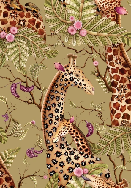 Cole&Son 129/3013 Ardmore Baobab Royal Giraffe Safari - tapeta egzotyczna z żyrafami
