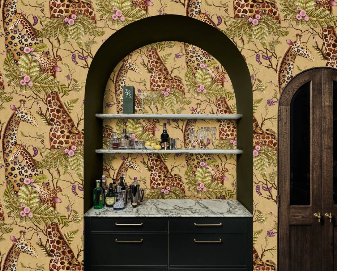 Cole&Son 129/3013 Ardmore Baobab Royal Giraffe Safari - tapeta egzotyczna z żyrafami