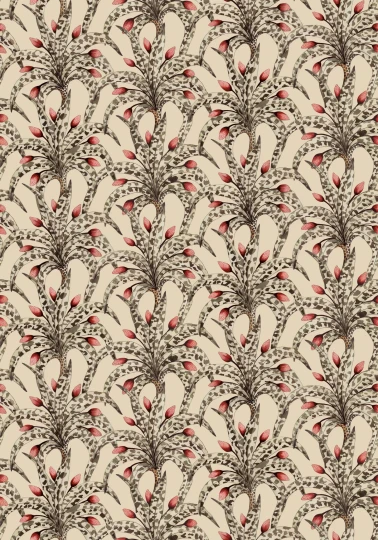 Cole&Son 129/5017 Ardmore Baobab Afrika Damask Sandstone & Ruby - tapeta w ornamentalny motyw roślinny