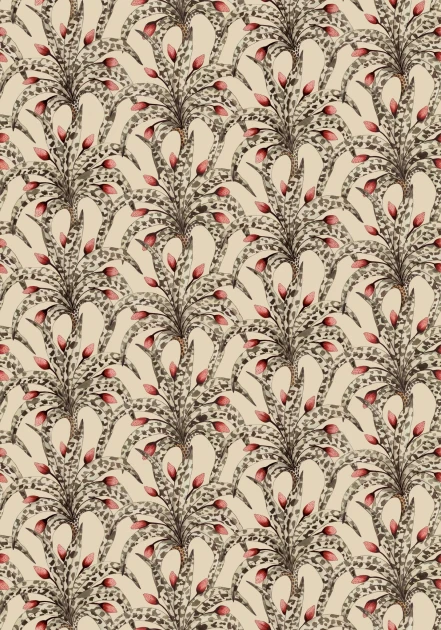 Cole&Son 129/5017 Ardmore Baobab Afrika Damask Sandstone & Ruby - tapeta w ornamentalny motyw roślinny