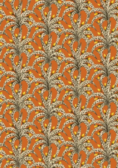 Cole&Son 129/5018 Ardmore Baobab Afrika Damask Tangerine & Marigold - tapeta w ornamentalny motyw roślinny