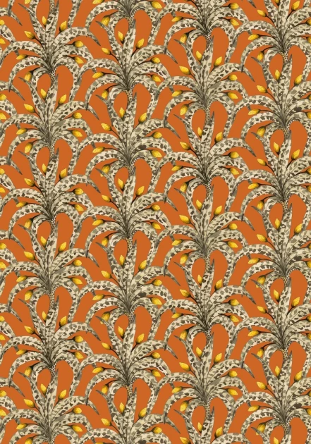 Cole&Son 129/5018 Ardmore Baobab Afrika Damask Tangerine & Marigold - tapeta w ornamentalny motyw roślinny