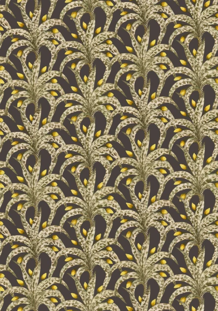 Cole&Son 129/5019 Ardmore Baobab Afrika Damask Onyx & Citrine - tapeta w ornamentalny motyw roślinny