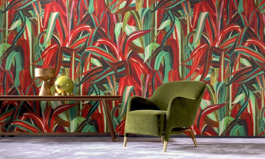 Arte 72010 Expedition Java Cherry - tapeta z juty w tropikalne liście