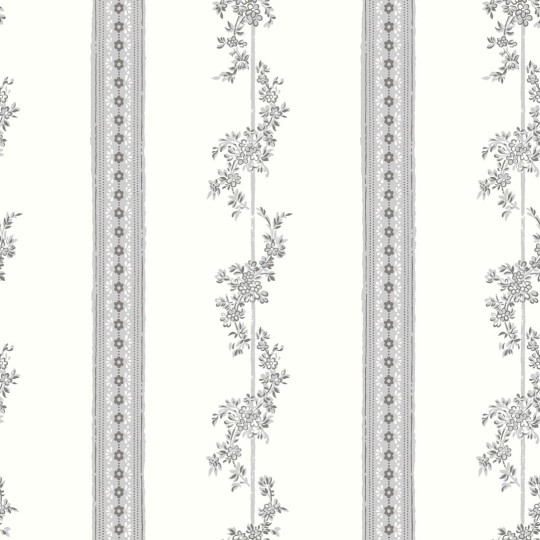 Boras Tapeter 4508 Anno Drottningholm White - tapeta w paski roślinne