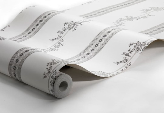 Boras Tapeter 4508 Anno Drottningholm White - tapeta w paski roślinne