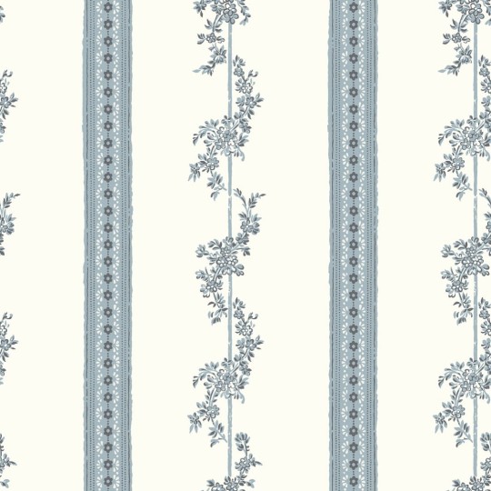 Boras Tapeter 4509 Anno Drottningholm White - tapeta w paski roślinne