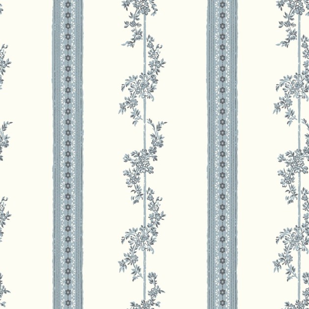 Boras Tapeter 4509 Anno Drottningholm White - tapeta w paski roślinne