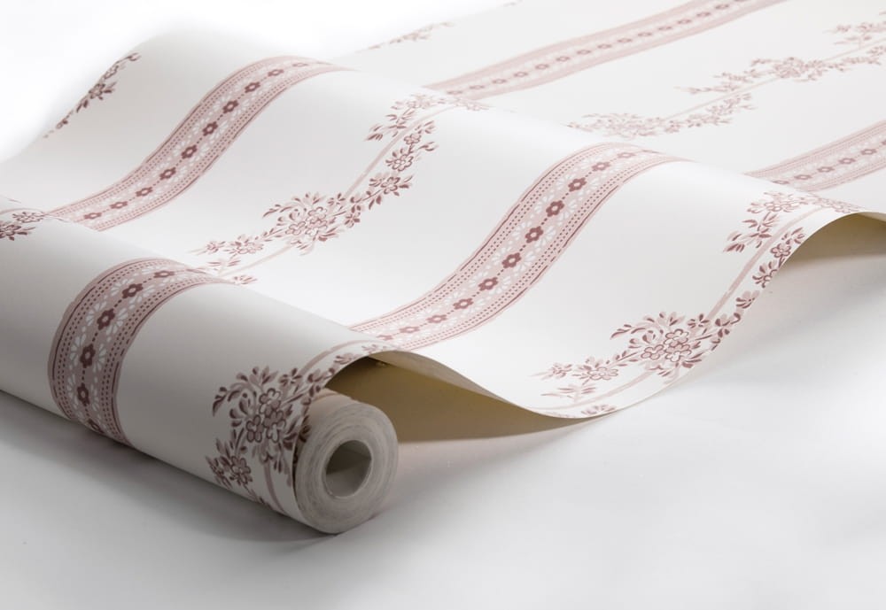Boras Tapeter 4510 Anno Drottningholm White - tapeta w paski roślinne