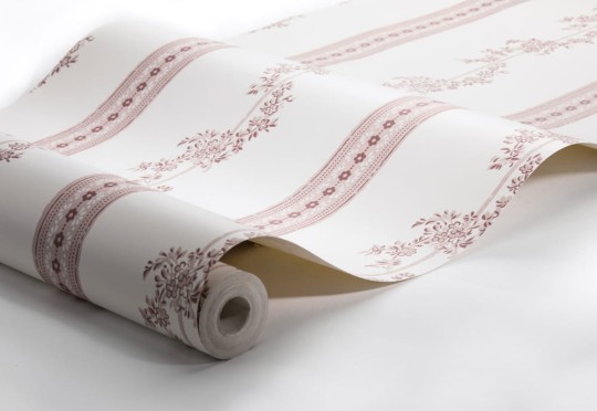Boras Tapeter 4510 Anno Drottningholm White - tapeta w paski roślinne