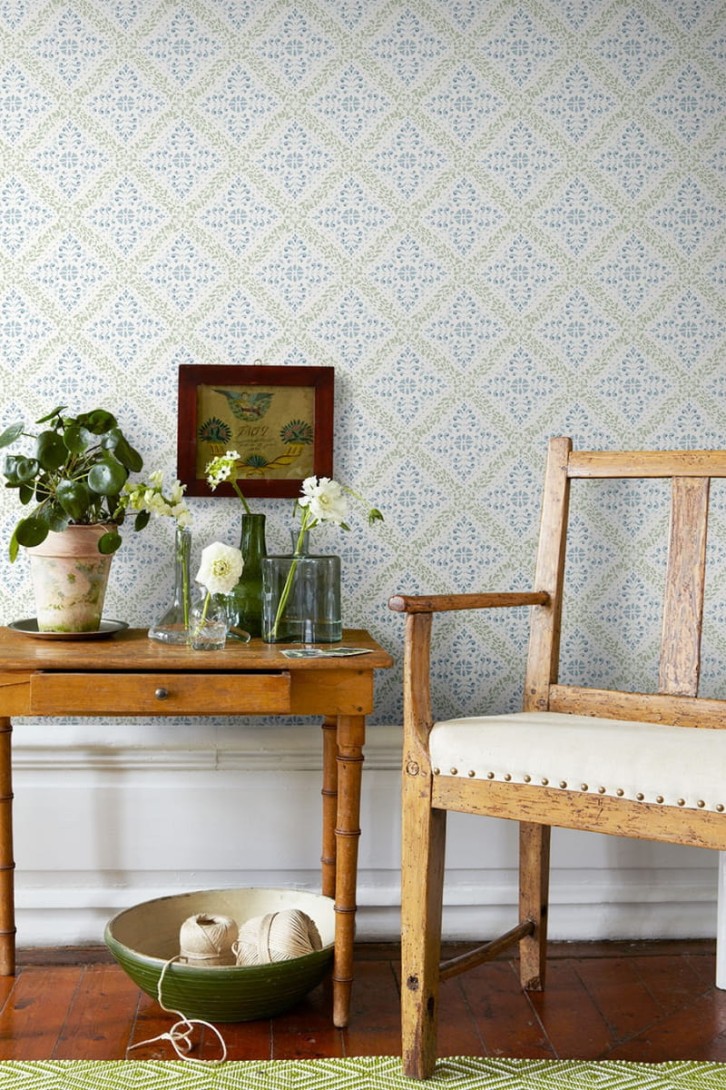 Boras Tapeter 4516 Anno Nyborg Blue - tapeta w ornamenty