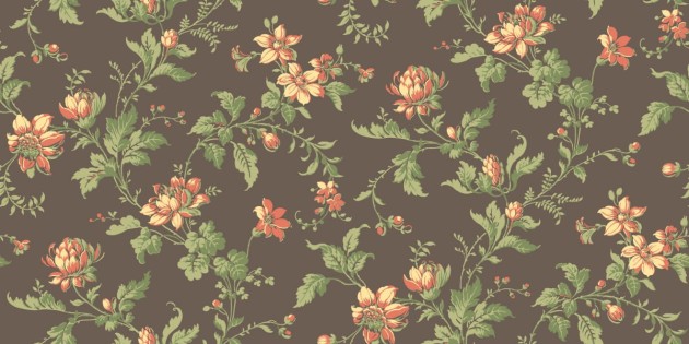 Boras Tapeter 4517 Anno Blomslinga Black - tapeta w kwiaty