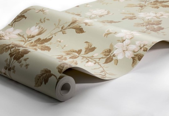 Boras Tapeter 4518 Anno Blomslinga Green - tapeta w kwiaty