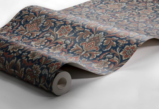 Boras Tapeter 4521 Anno Foglavik Blue - tapeta w roślinne ornamenty