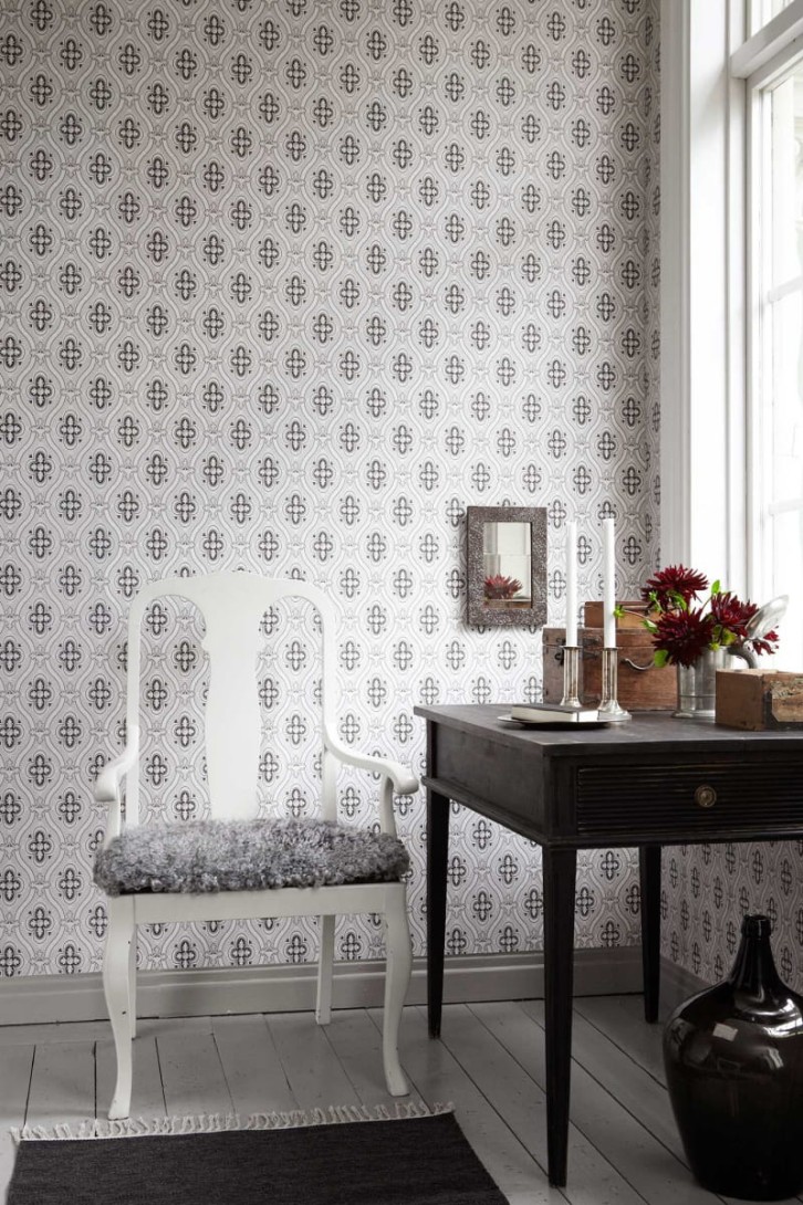 Boras Tapeter 4525 Anno Pigkammaren White - tapeta w ornamenty