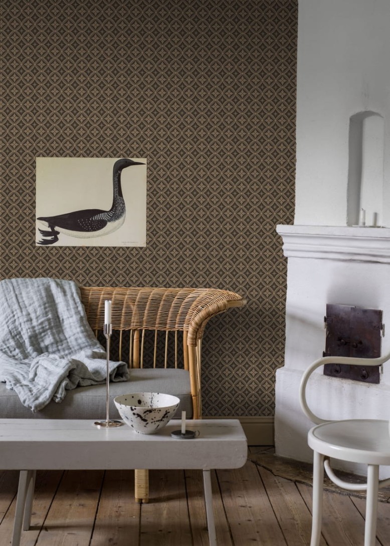 Boras Tapeter 4529 Anno Loka Brown - tapeta geometryczna
