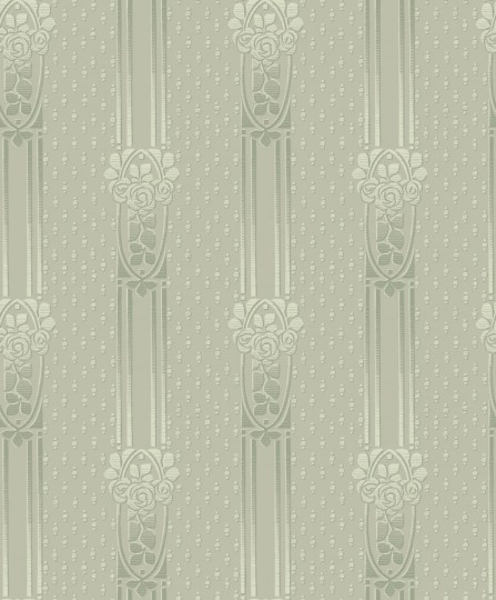 Boras Tapeter 4542 Anno Ellen Green - tapeta w kolumny w stylu secesyjnym