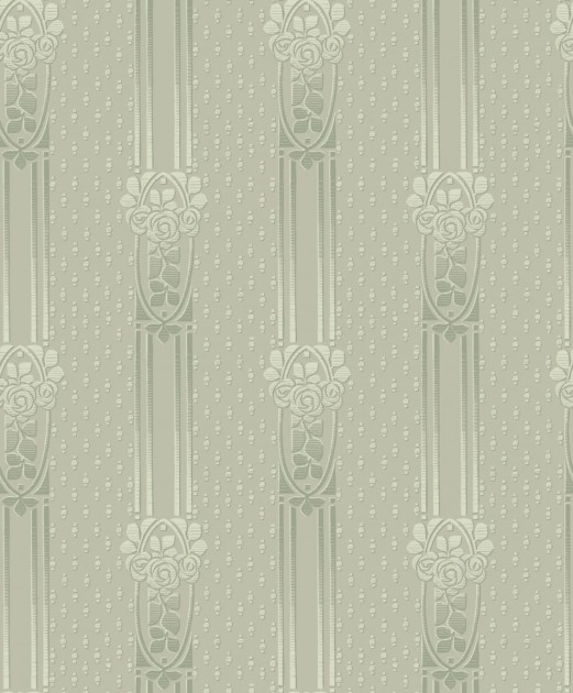 Boras Tapeter 4542 Anno Ellen Green - tapeta w kolumny w stylu secesyjnym