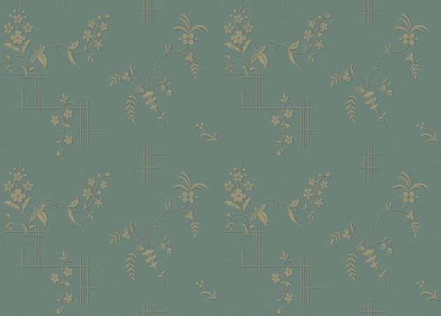 Boras Tapeter 4547 Anno Ulricehamn Green - tapeta w kwiaty