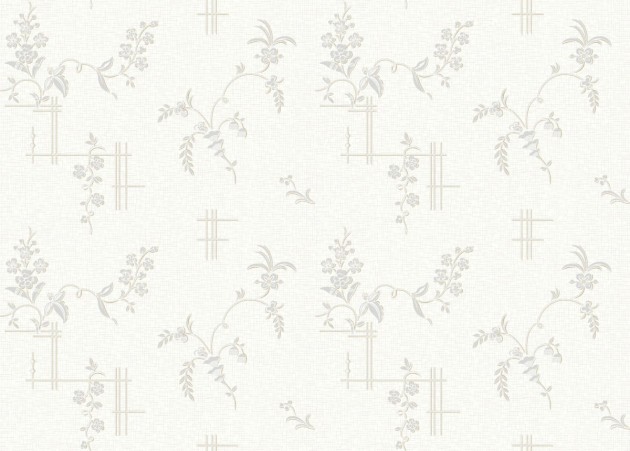 Boras Tapeter 4549 Anno Ulricehamn White - tapeta w kwiaty