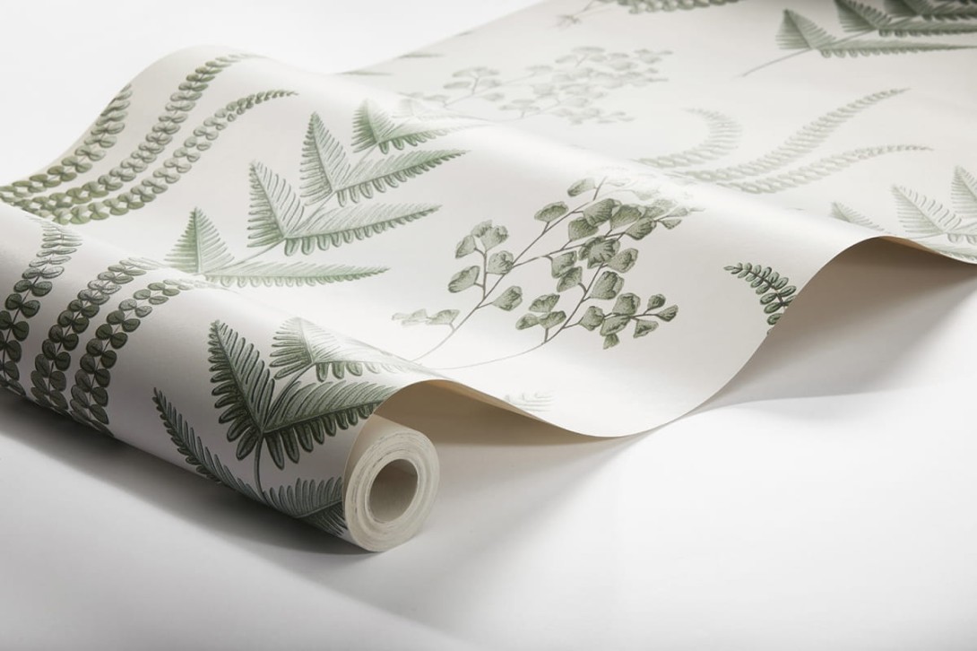 Boras Tapeter 7657 Falsterbo III Herba White - tapeta w duże liście paproci