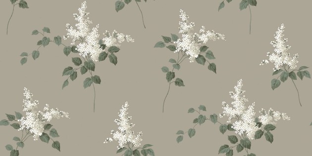 Boras Tapeter 7667 Falsterbo III Lilacs Brown - tapeta w kwiaty bzu