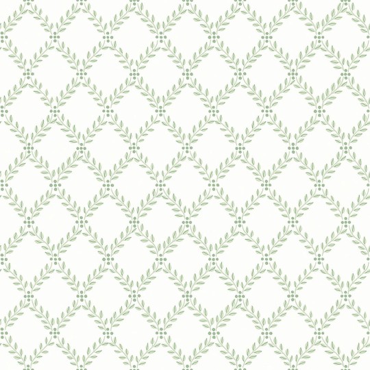 Boras Tapeter 7671 Falsterbo III Trellis Leaves Green - tapeta w romby z liści