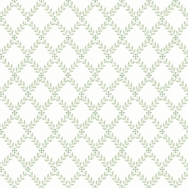 Boras Tapeter 7671 Falsterbo III Trellis Leaves Green - tapeta w romby z liści