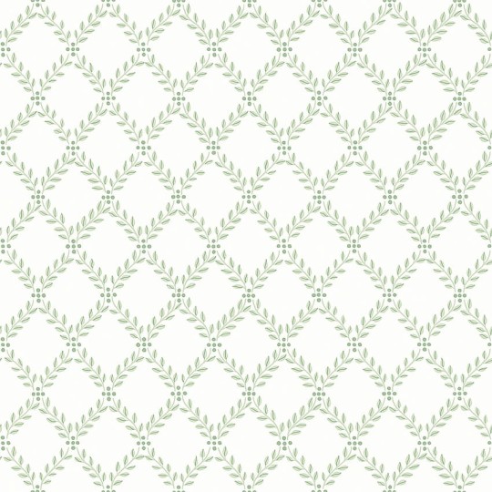 Boras Tapeter 7671 Falsterbo III Trellis Leaves Green - tapeta w romby z liści