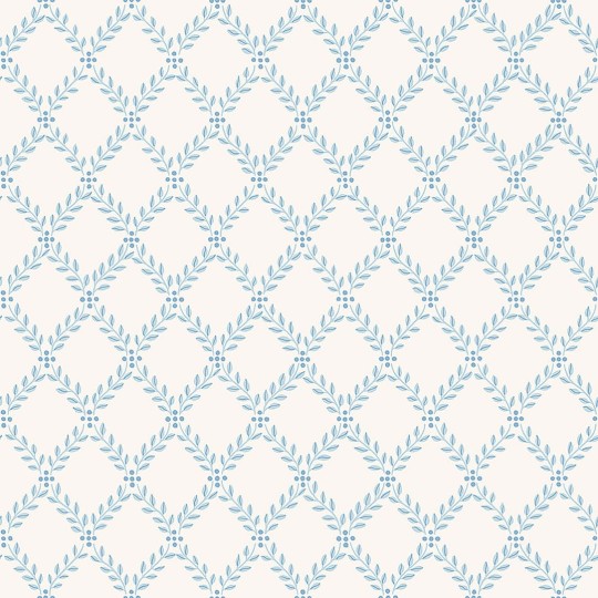Boras Tapeter 7672 Falsterbo III Trellis Leaves Blue - tapeta w romby z liści