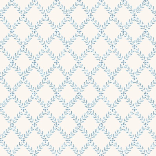 Boras Tapeter 7672 Falsterbo III Trellis Leaves Blue - tapeta w romby z liści