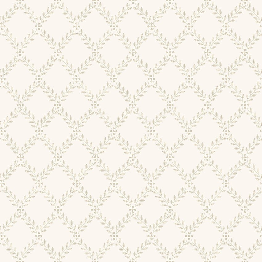 Boras Tapeter 7673 Falsterbo III Trellis Leaves Beige - tapeta w romby z liści