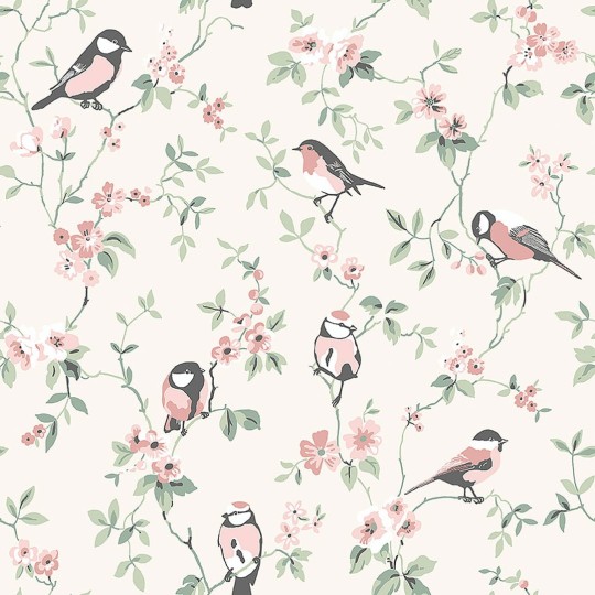 Boras Tapeter 7682 Falsterbo III Falsterbo Birds Beige - tapeta w ptaki na gałązkach