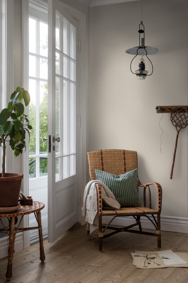 Boras Tapeter 7653 Falsterbo III Daisy Beige - tapeta geometryczna z motywami stokrotek
