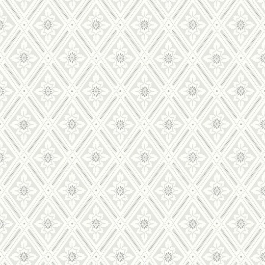 Boras Tapeter 7659 Falsterbo III Ester Gray - tapeta geometryczna w roślinne medaliony