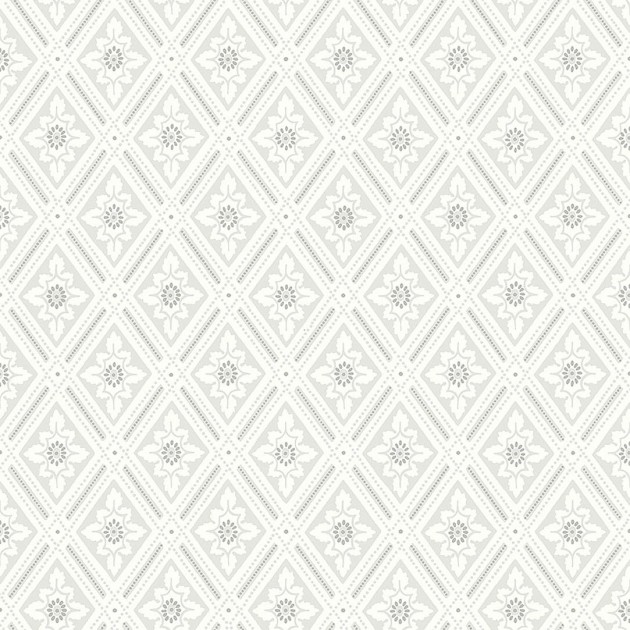 Boras Tapeter 7659 Falsterbo III Ester Gray - tapeta geometryczna w roślinne medaliony