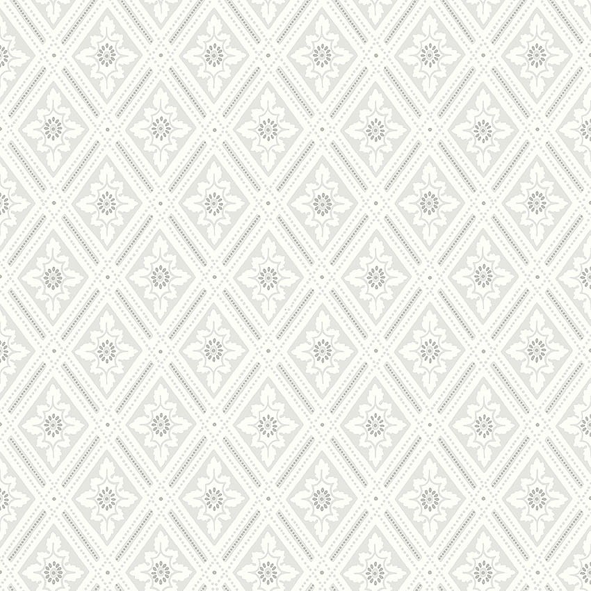 Boras Tapeter 7659 Falsterbo III Ester Gray - tapeta geometryczna w roślinne medaliony