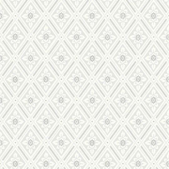 Boras Tapeter 7659 Falsterbo III Ester Gray - tapeta geometryczna w roślinne medaliony