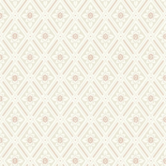 Boras Tapeter 7660 Falsterbo III Ester Beige - tapeta geometryczna w roślinne medaliony