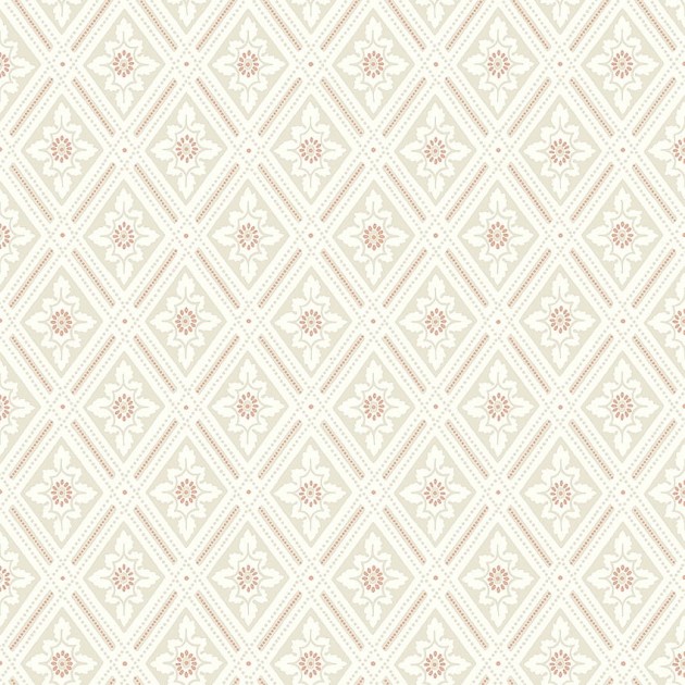 Boras Tapeter 7660 Falsterbo III Ester Beige - tapeta geometryczna w roślinne medaliony