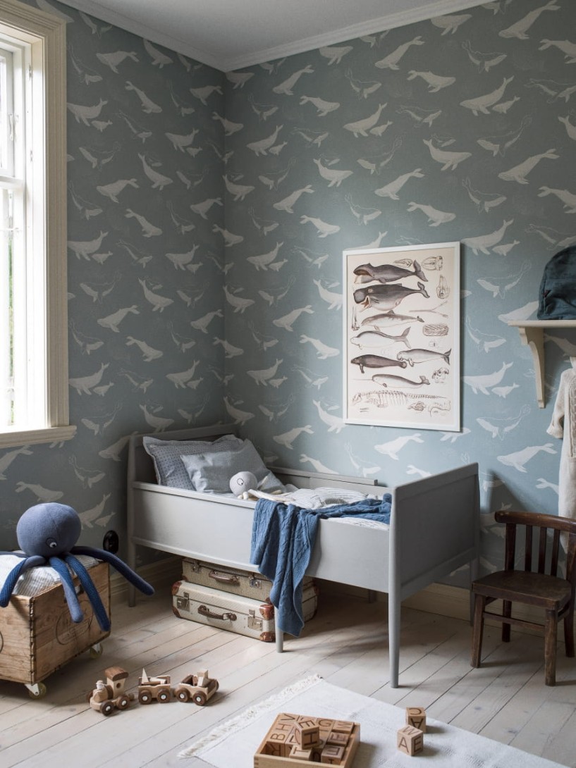 Tapeta Boras Tapeter Newbie 7453 Whales Wieloryby