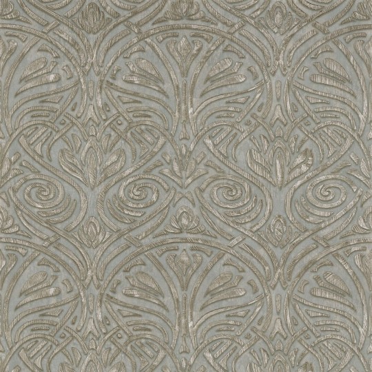 Casamance 74410222 Mansour Rabat Vert d'eau - tapeta w roślinne ornamenty