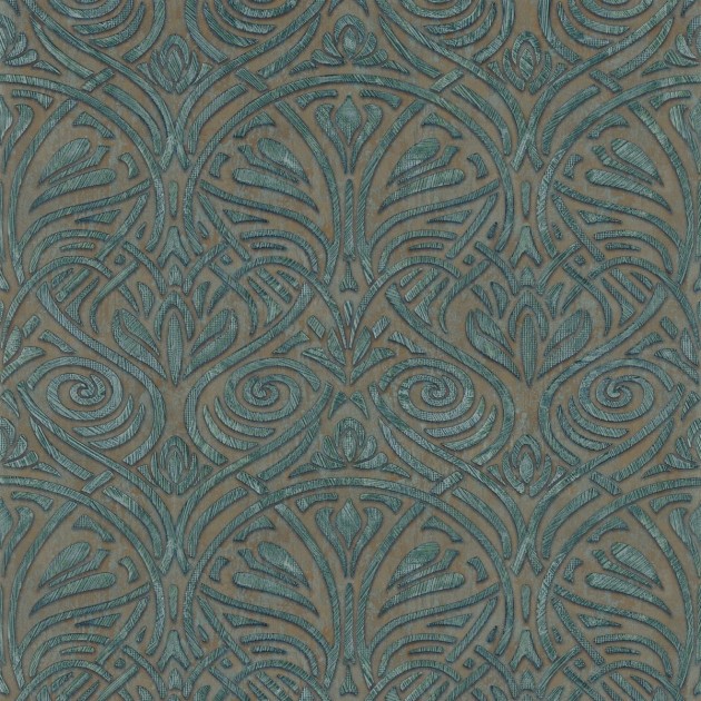 Casamance 74410324 Mansour Rabat Vert - tapeta w roślinne ornamenty