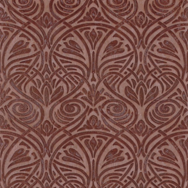 Casamance 74410528 Mansour Rabat Terracota - tapeta w roślinne ornamenty
