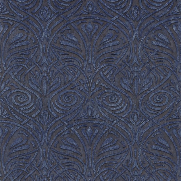 Casamance 74410630 Mansour Rabat Bleu - tapeta w roślinne ornamenty