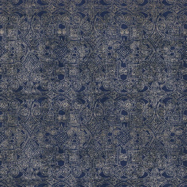 Casamance 74420438 Mansour Jali Bleu - tapeta w roślinne ornamenty